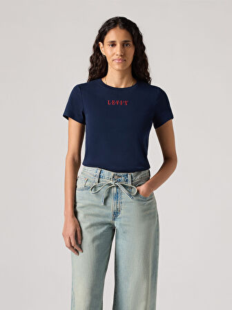 SERIF 1873 KADIN LACİVERT T-SHİRT 001MY-0003