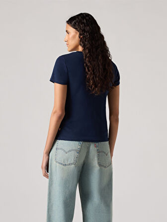 SERIF 1873 KADIN LACİVERT T-SHİRT 001MY-0003