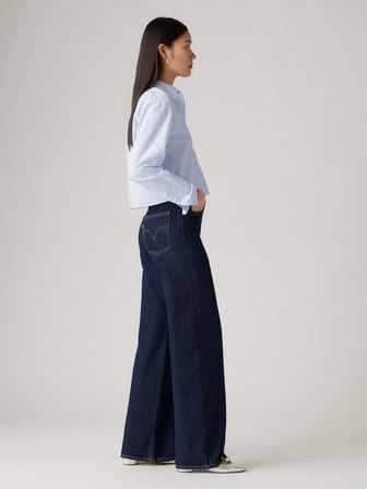 RİBCAGE WİDE LEG TR SHADED VIEW KADIN LACİVERT JEAN KOT PANTOLON 003VD-0001