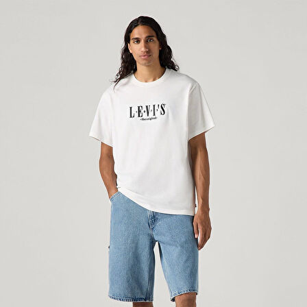 RELAXED FIT SERIF LOGO BEYAZ ERKEK T-SHİRT A2082-0258