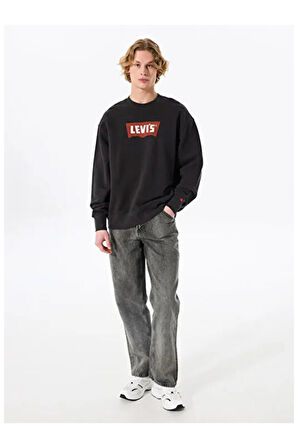 Levi's Erkek Bisiklet Yaka Premium Graphic Baskılı Siyah Sweatshirt - 003VK-0000