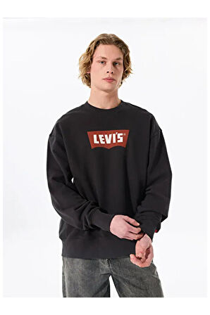 Levi's Erkek Bisiklet Yaka Premium Graphic Baskılı Siyah Sweatshirt - 003VK-0000