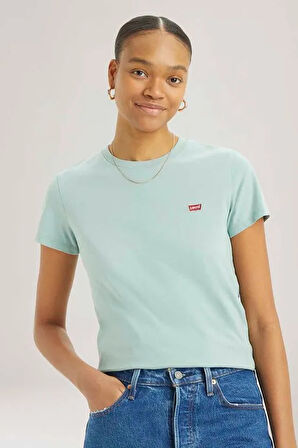 Levi's Kadın Pamuklu Açık Yeşil Basic T-shirt -  A4917-0008