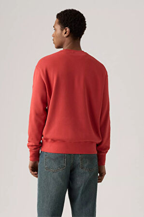 Levi's Erkek Pamuklu Kırmızı Relaxed Fit Bisiklet Yaka Logolu Sweatshirt - A9244