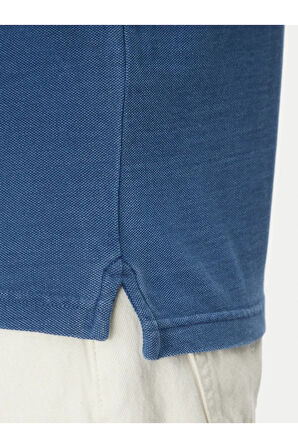 Levi's Erkek Mavi Düz Kesim Denim Polo T-shirt Housemark - 35883-0271 