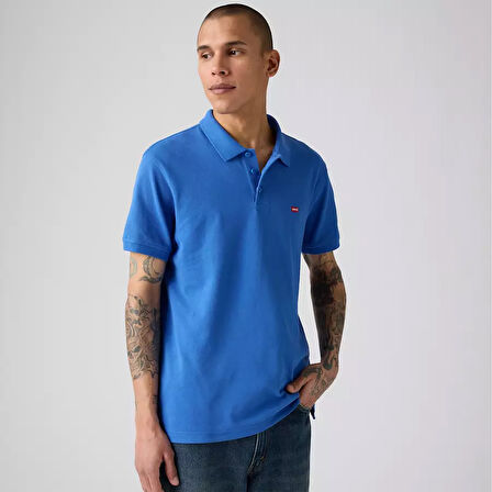 Levi's Erkek 100% Pamuk Standard Fit Polo Yaka Mavi T-Shirt - 35883-0282