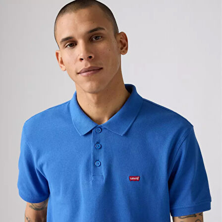 Levi's Erkek 100% Pamuk Standard Fit Polo Yaka Mavi T-Shirt - 35883-0282