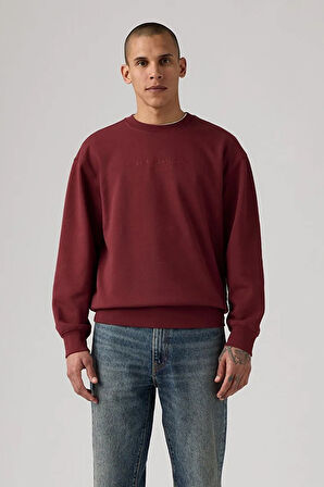 Levi's Erkek Relaxed Graphic Crewneck Bordo Sweatshirt - 38712-0385 