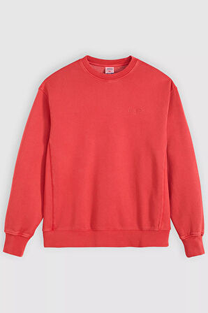 Levi's Erkek Pamuklu Kırmızı Relaxed Fit Bisiklet Yaka Logolu Sweatshirt - A9244