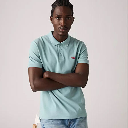 Levi's Erkek 100% Pamuk Standard Fit Polo Yaka Su Yeşili T-Shirt - 35883-0283