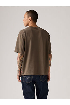 Levi's Erkek Kahverengi Bisiklet Yaka Rahat Kesim Loose T-shirt -  001TR-0004