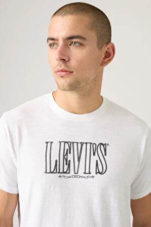 Levi's Erkek Baskılı Bisiklet Yaka Relaxed Fit Beyaz T-shirt - A2082-0294