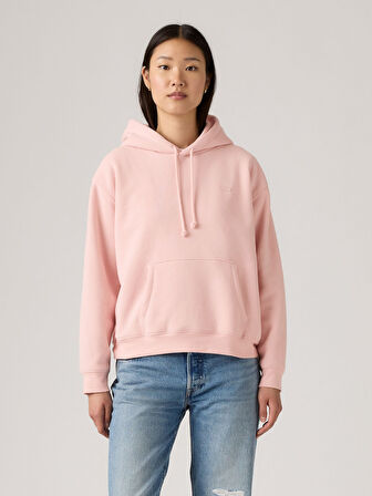 KAPÜŞON YAKA KADIN PEMBE SWEATSHİRT 001TZ-0006
