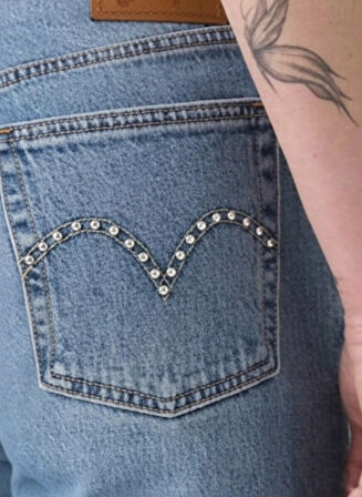 501 CROP KADIN MAVİ JEAN KOT DENİM PANTOLON A7739-0028