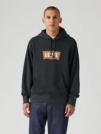 ERKEK SİYAH KAPÜŞONLU SWEATSHİRT 003VL-0003