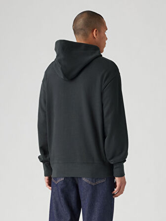 ERKEK SİYAH KAPÜŞONLU SWEATSHİRT 003VL-0003