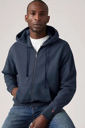 Levi's % 100 Pamuk Regular Fit Kapüşonlu Sweat Erkek SWEAT A7771-0001 LACİVERT