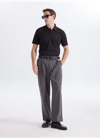 Siyah Erkek Pamuklu Polo T-Shirt A8826-0019