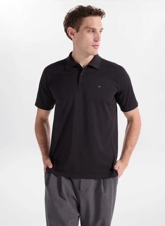 Siyah Erkek Pamuklu Polo T-Shirt A8826-0019