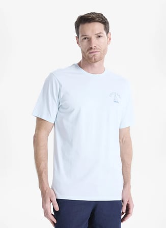 Dockers Mavi Erkek Regular Fit Logo Baskılı T-Shirt 004MB-90