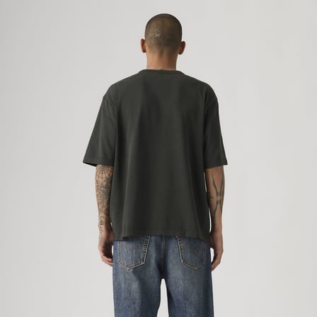 Heavyweight Loose Erkek Bi̇Si̇Klet Yaka Si̇Yah T-Shi̇Rt 005Gy-0001