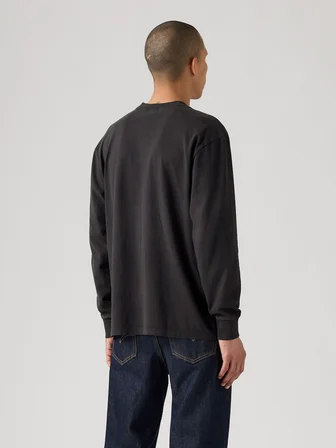 LS AUTHENTIC MINERAL BLACK GARMENT D ERKEK SİYAH BİSİKLET YAKA SWEATSHİRT A6887-0032