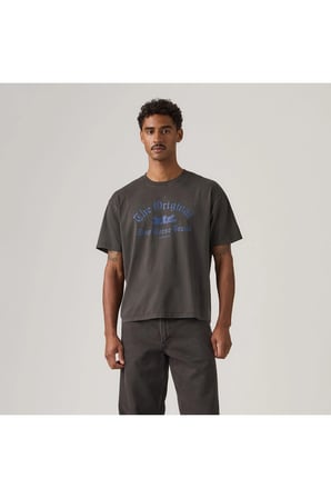 Levi's Erkek Grafik Desenli Bol Kesim Gri Tişört - 004H0-0017