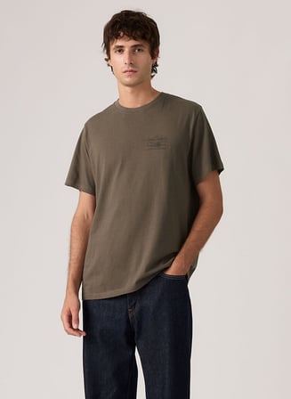 RELAXED FİT LEVI'S AMERICAN ERKEK KAHVERENGİ BİSİKLET YAKA T-SHİRT A2082-0371