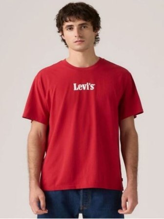 Levi's Erkek Bisiklet Yaka Kısa Kollu Kırmızı T-Shirt - A20820363