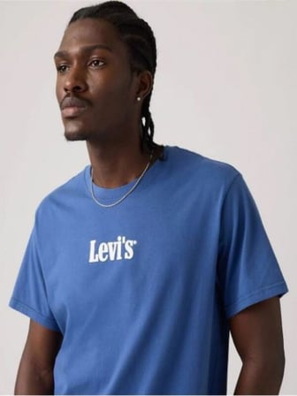 Levi's Erkek Bisiklet Yaka Kısa Kollu Mavi T-Shirt - A20820362