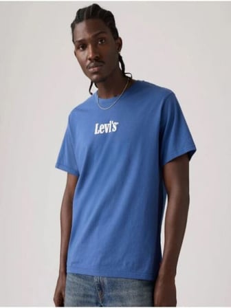Levi's Erkek Bisiklet Yaka Kısa Kollu Mavi T-Shirt - A20820362