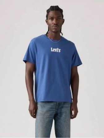 Levi's Erkek Bisiklet Yaka Kısa Kollu Mavi T-Shirt - A20820362