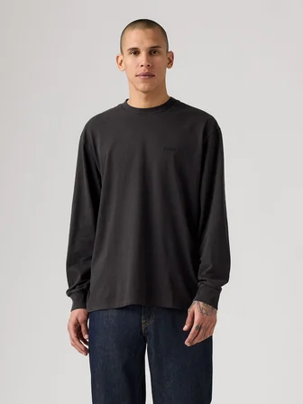 LS AUTHENTIC MINERAL BLACK GARMENT D ERKEK SİYAH BİSİKLET YAKA SWEATSHİRT A6887-0032