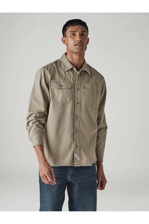 Levi's Erkek Rahat Kesim Cepli Bej Gömlek-0061H-0005