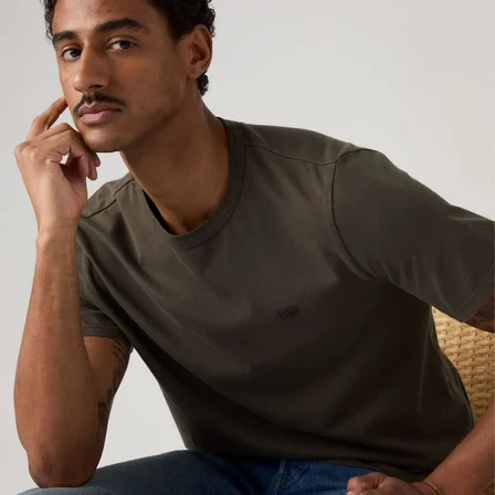 LEVI'S ORIGINAL TEE GARMENT DYE COFFEE ERKEK BİSİKLET YAKA KAHVERENGİ T-SHİRT 005GX-0021