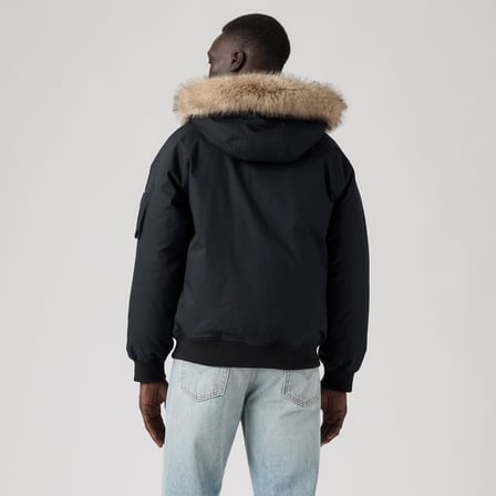 SIERRA ERKEK SİYAH ÇIKARILABİLİR KAPÜŞONLU KÜRK YAKA PUFFER MONT 007SB-0002