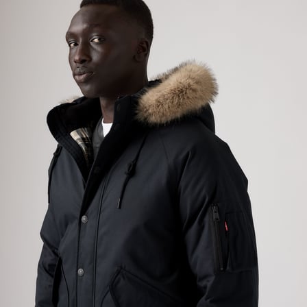 SIERRA ERKEK SİYAH ÇIKARILABİLİR KAPÜŞONLU KÜRK YAKA PUFFER MONT 007SB-0002