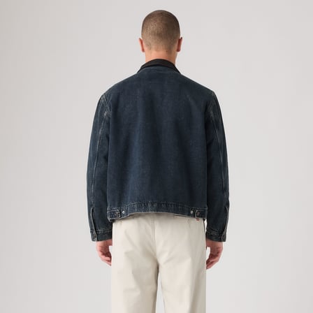 ERKEK LACİVERT FERMUARLI JEAN KOT CEKET 007WJ-0000