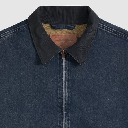 ERKEK LACİVERT FERMUARLI JEAN KOT CEKET 007WJ-0000