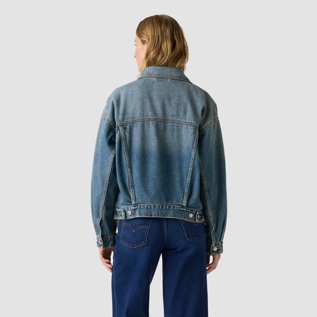 90S TRUCKER KADIN MAVİ JEAN KOT CEKET A1743-0176