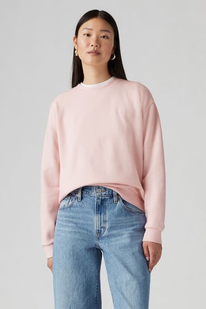 Levi's Pamuklu Regular Fit Bisiklet Yaka Sweat Kadın SWEAT 001TY-0006 PEMBE