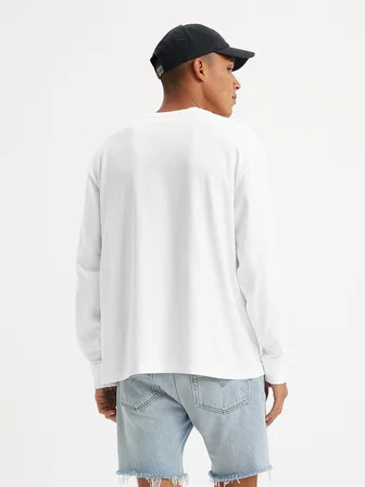 LS AUTHENTIC ERKEK BEYAZ BİSİKLET YAKA SWEATSHİRT A6887-0004