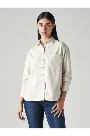Levi's Kadın Rahat Kesimli Krem Kadife Gömlek 006C1-0021