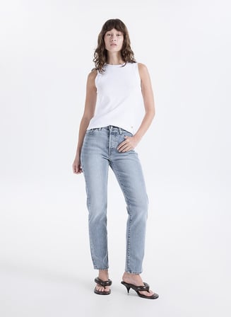 501 Orj Women Lazy Frame Kadin Mavi̇ Jean Kot Pantolon A7742-0027
