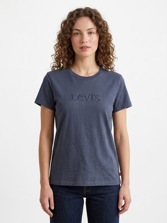 FAVORITE CLUB SERIF LOGO KADIN LACİVERT BİSİKLET YAKA T-SHİRT 008BX-0013