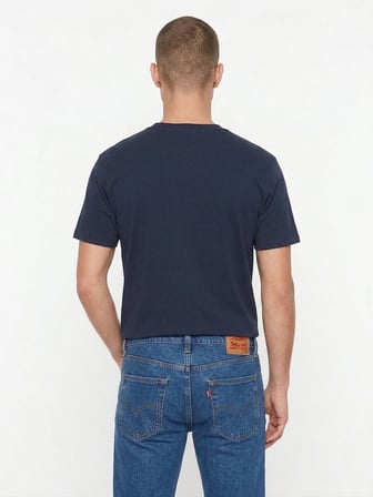 Vintage Fit Erkek Laci̇Vert Bi̇Si̇Klet Yaka Logo Detayli T-Shi̇Rt A9440-0024