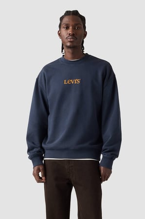 ERKEK LACİVERT BİSİKLET YAKA LOGOLU SWEATSHİRT 00AUU-0001