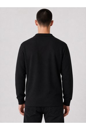 LEVİ'S Erkek Polo Yaka Standart Fıt uzun kollu Siyah Sweatshirt - 00AUT-0001