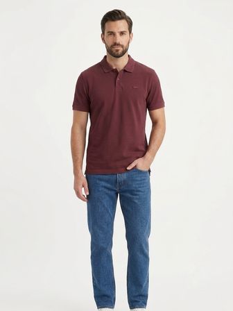 ORIGINAL ERKEK BORDO POLO YAKA T-SHİRT 00AUR-0002