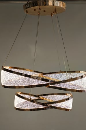  Modern Tasarım Sonsuzluk Motifli LED Halka Avize - Rose Gold